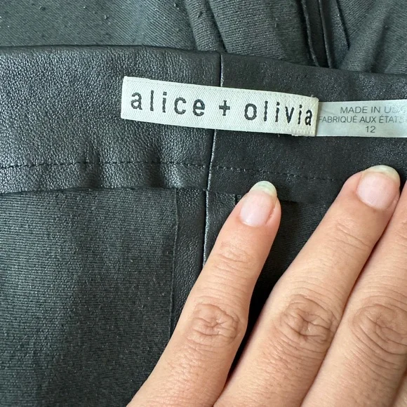 Alice + Olivia Black Lambskin Leather Pants - Picture 13 of 15